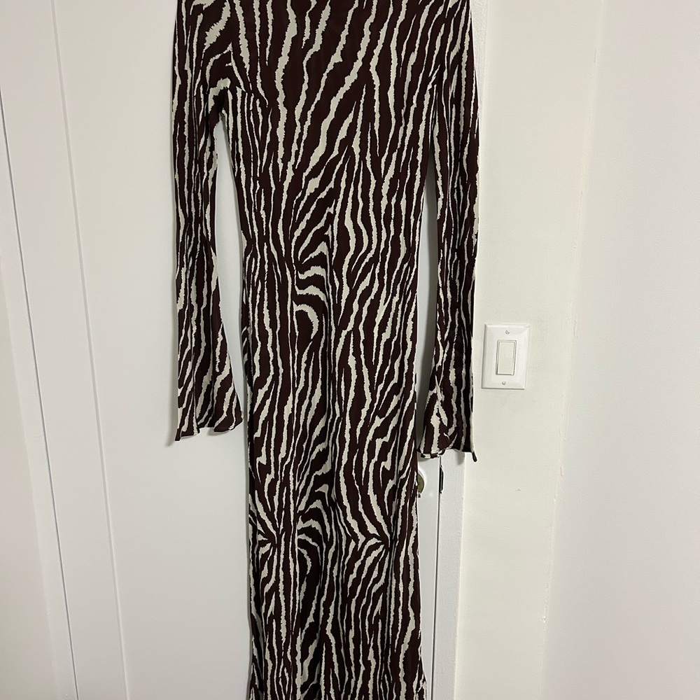 Zebra Print Long Sleeve Dress